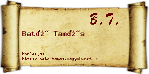 Bató Tamás névjegykártya